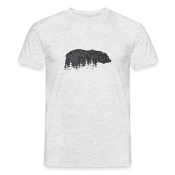 Bear in the forest - Men's T-Shirt - heather grey - Front - AI Model Male 178 dark (178cm)