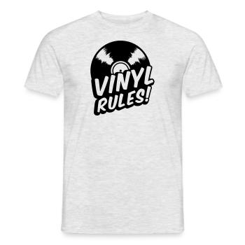Vinyl rules - CD - recordings-music-retro - Men's T-Shirt - heather grey - Front - AI Model Male 178 dark (178cm)