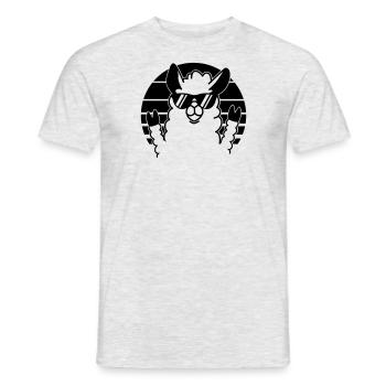 Lama cool lunettes de soleil - Alpaca – Lama drôle - T-shirt homme - gris chiné - Devant - AI Model Male 178 dark (178cm)