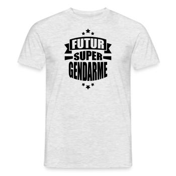 futur super gendarme - T-shirt homme - gris chiné - Devant - AI Model Male 178 dark (178cm)