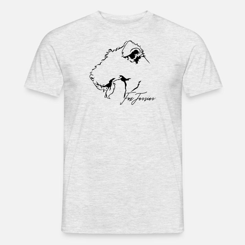 FOX TERRIER Profil Hunde Hund Wilsigns - Mænd T-shirt - grå meleret