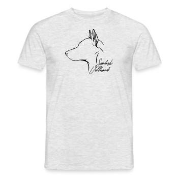 SUÉDOIS VALLHUND Profil Chiens Wilsigns - T-shirt homme - gris chiné - Devant - AI Model Male 178 dark (178cm)