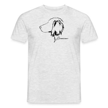 WEIMARANER profil cheveux longs chiens Wilsigns - T-shirt homme - gris chiné - Devant - AI Model Male 178 dark (178cm)