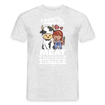 Je ne mange pas de viande bien-être animal végétalien - T-shirt homme - gris chiné - Devant - AI Model Male 178 dark (178cm)