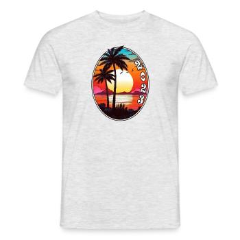 Vintage sun 2023 - Men's T-Shirt - heather grey - Front - AI Model Male 178 dark (178cm)
