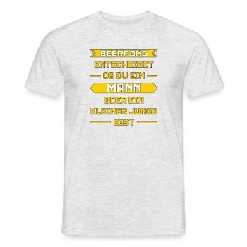 Beerpong Spruch - Männer T-Shirt - Grau meliert - Vorne - AI Model Male 178 dark (178cm)