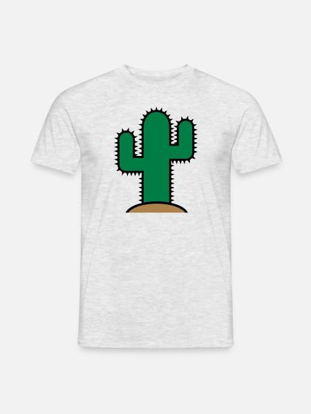 Kaktus - Männer T-Shirt - Grau meliert