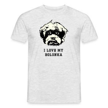 J’adore mon chien Bolonka Zwetna - T-shirt homme - gris chiné - Devant - AI Model Male 178 dark (178cm)