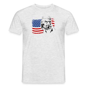 Dogue Argentino Amérique Drapeau Chiens Chien Wilsigns - T-shirt homme - gris chiné - Devant - AI Model Male 178 dark (178cm)