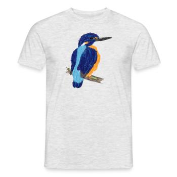 Nettes Design mit einem Eisvogel I - Männer T-Shirt - Grau meliert - Vorne - AI Model Male 178 dark (178cm)