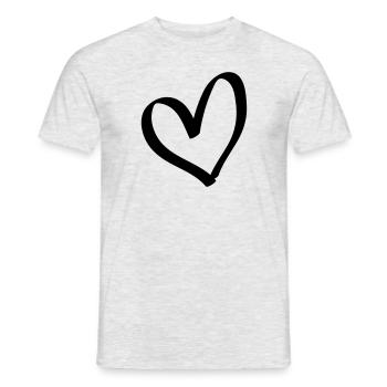 Süßes gemaltes Comic Herz - Männer T-Shirt - Grau meliert - Vorne - AI Model Male 178 dark (178cm)