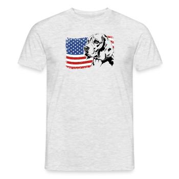BEAGLE America Flag Dogs Dog Wilsigns - Men's T-Shirt - heather grey - Front - AI Model Male 178 dark (178cm)