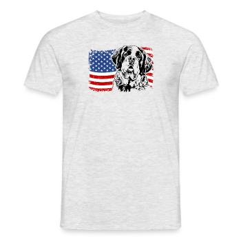 ST. BERNARDS Amérique Flag Chiens Chien Wilsigns - T-shirt homme - gris chiné - Devant - AI Model Male 178 dark (178cm)