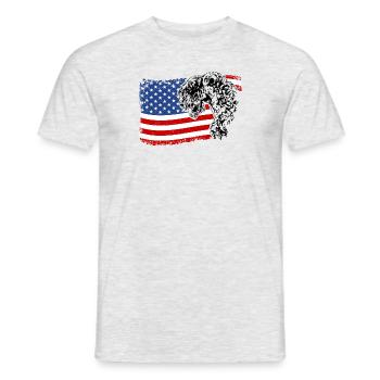 Kerry Blue Terrier America Flag Dogs Wilsigns - T-shirt homme - gris chiné - Devant - AI Model Male 178 dark (178cm)