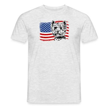 West Highland White Terrier America Flag Dogs - Men's T-Shirt - heather grey - Front - AI Model Male 178 dark (178cm)
