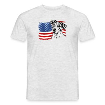 Jack Russell Terrier America Flag Dogs Wilsigns - Men's T-Shirt - heather grey - Front - AI Model Male 178 dark (178cm)