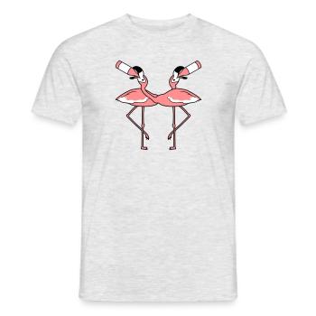 2 friends team couple crew drink booze beer flasc - Men's T-Shirt - heather grey - Front - AI Model Male 178 dark (178cm)