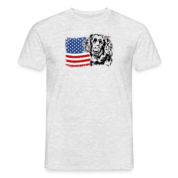 Hovawart America Flag Dog Dogs Wilsigns - Men's T-Shirt - heather grey - Front - AI Model Male 178 dark (178cm)
