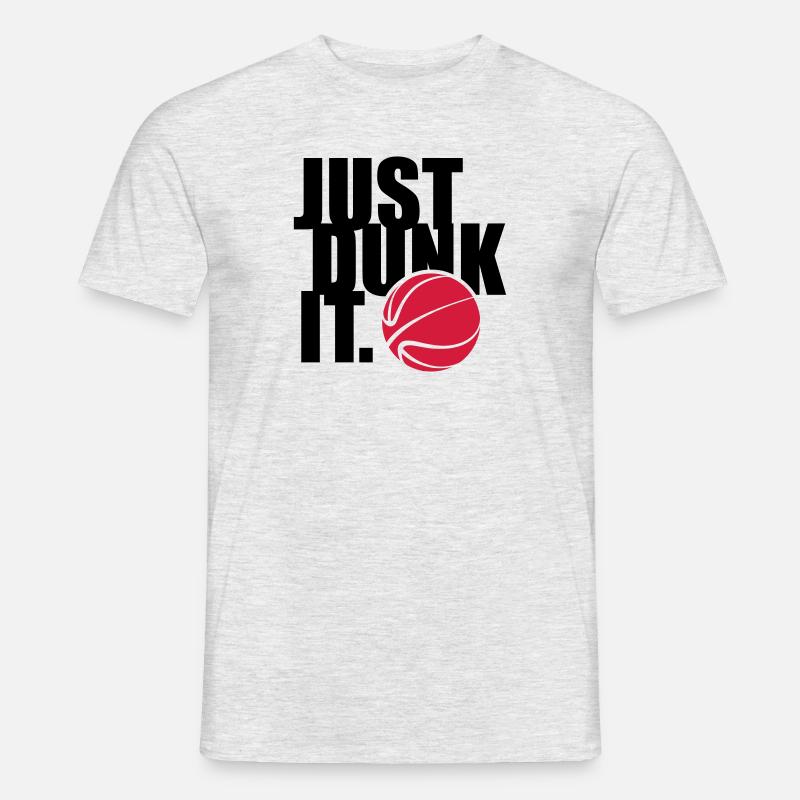 JUST DUNK IT, BASKETBALL - Männer T-Shirt - Grau meliert