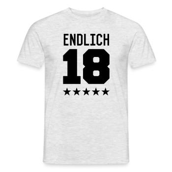 Endlich 18 - Männer T-Shirt - Grau meliert - Vorne - AI Model Male 178 dark (178cm)