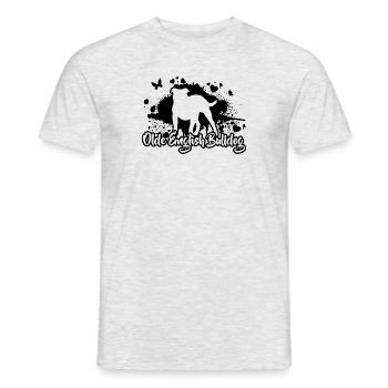 OLDE DEUTSCH BULLDOG Dogs Mama Dog Wilsigns - Men's T-Shirt - heather grey - Front - AI Model Male 178 dark (178cm)