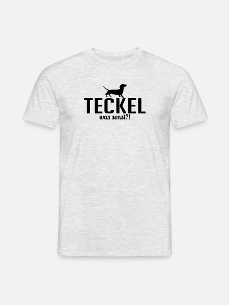 Teckel was sonst Hunde Spruch Wilsigns - Männer T-Shirt - Grau meliert