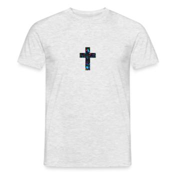 Kreuz Jesus Christus christliches Symbol Religion - Männer T-Shirt - Grau meliert - Vorne - AI Model Male 178 dark (178cm)