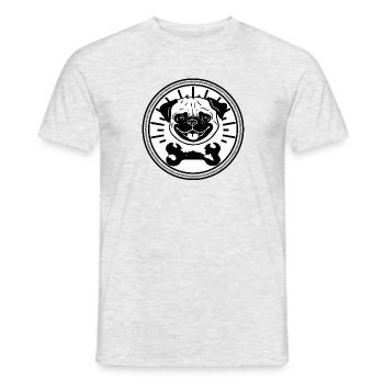 Pug crest pug - Mænd T-shirt - grå meleret - Foran - AI Model Male 178 dark (178cm)