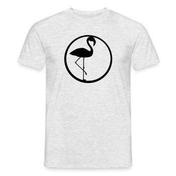 cercle noir rond logo silhouette contour flamant - T-shirt homme - gris chiné - Devant - AI Model Male 178 dark (178cm)