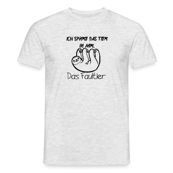 Faultier lustig witzig sport - Männer T-Shirt - Grau meliert - Vorne - AI Model Male 178 dark (178cm)