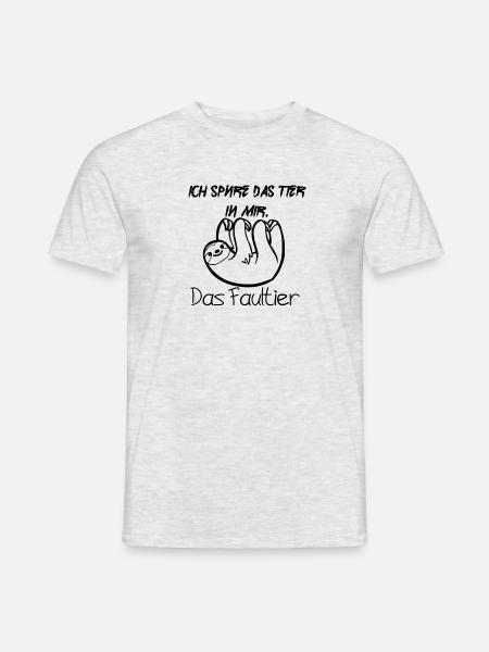 Faultier lustig witzig sport - Männer T-Shirt - Grau meliert