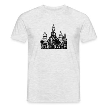 Biberach Skyline - T-shirt homme - gris chiné - Devant - AI Model Male 178 dark (178cm)