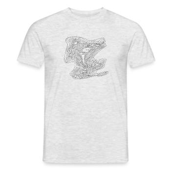 Mountain contour lines - Men's T-Shirt - heather grey - Front - AI Model Male 178 dark (178cm)