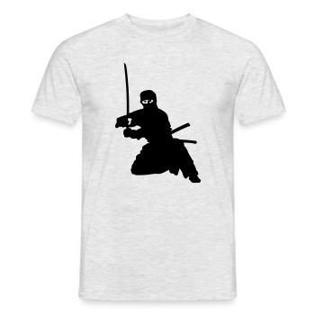 ninja - Men's T-Shirt - heather grey - Front - AI Model Male 178 dark (178cm)