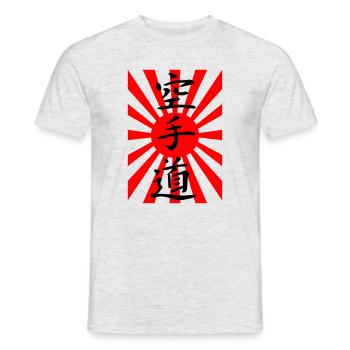 Drapeau japonais de Karaté - T-shirt homme - gris chiné - Devant - AI Model Male 178 dark (178cm)