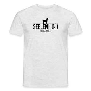 Schnoodle Seelenhund Hunde Hund Wilsigns - Männer T-Shirt - Grau meliert - Vorne - AI Model Male 178 dark (178cm)
