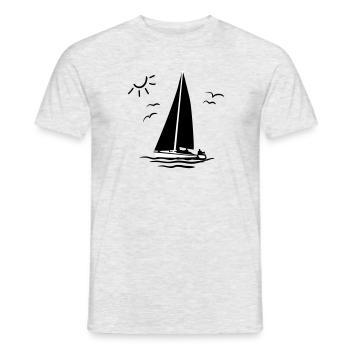 Segeln, Segelboot - Männer T-Shirt - Grau meliert - Vorne - AI Model Male 178 dark (178cm)
