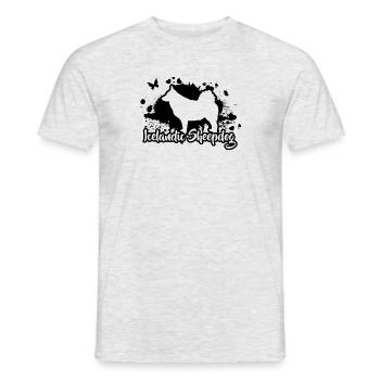 ICELANDIC SHEEPDOG Dog Dog Dogs Wilsigns - Men's T-Shirt - heather grey - Front - AI Model Male 178 dark (178cm)
