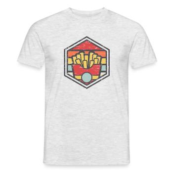 Insigne Rétro French Fries Light - T-shirt homme - gris chiné - Devant - AI Model Male 178 dark (178cm)