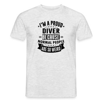 DIVER - Men's T-Shirt - heather grey - Front - AI Model Male 178 dark (178cm)