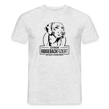 RIDGEBACKFIZIERT Rhodesian Ridgeback Hund Wilsigns - Männer T-Shirt - Grau meliert - Vorne - AI Model Male 178 dark (178cm)