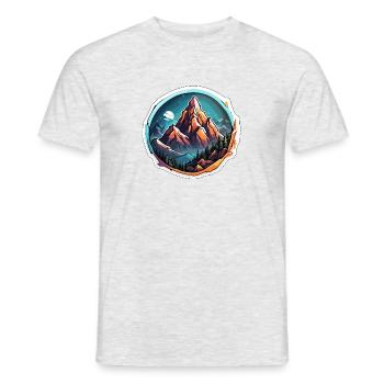 Mountain / Alps / Summit / Nature / Forest / Rock - Men's T-Shirt - heather grey - Front - AI Model Male 178 dark (178cm)