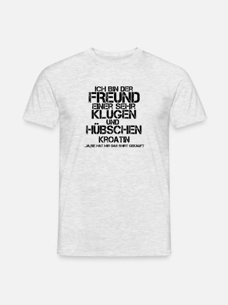 freund einer huebschen geschenk Kroatin - Männer T-Shirt - Grau meliert