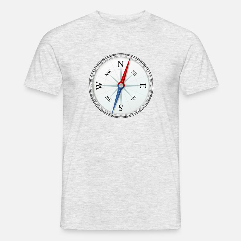 kompas - Mænd T-shirt - grå meleret