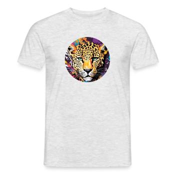 Leopard / Cheetah / Animal / Animal Print / Pattern - Men's T-Shirt - heather grey - Front - AI Model Male 178 dark (178cm)