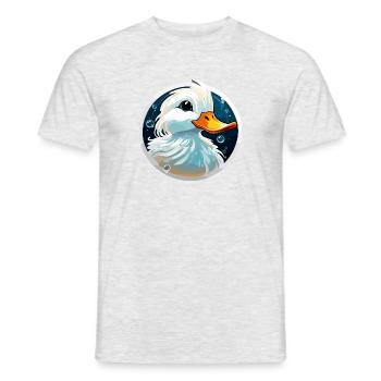 Animal dans bulle de savon / enfantin / mignon / canard - T-shirt homme - gris chiné - Devant - AI Model Male 178 dark (178cm)