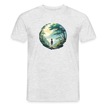 Anime / Comic / Japanese / Animation / Cartoon - Men's T-Shirt - heather grey - Front - AI Model Male 178 dark (178cm)