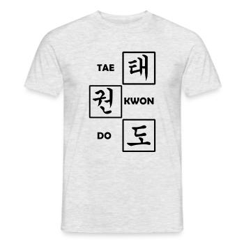 Tae Kwon Do mit Hangul-Schrift - Männer T-Shirt - Grau meliert - Vorne - AI Model Male 178 dark (178cm)