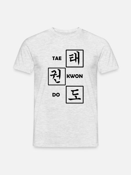 Tae Kwon Do mit Hangul-Schrift - Männer T-Shirt - Grau meliert