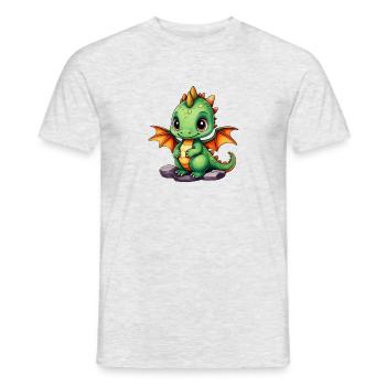 Baby Drache - Männer T-Shirt - Grau meliert - Vorne - AI Model Male 178 dark (178cm)
